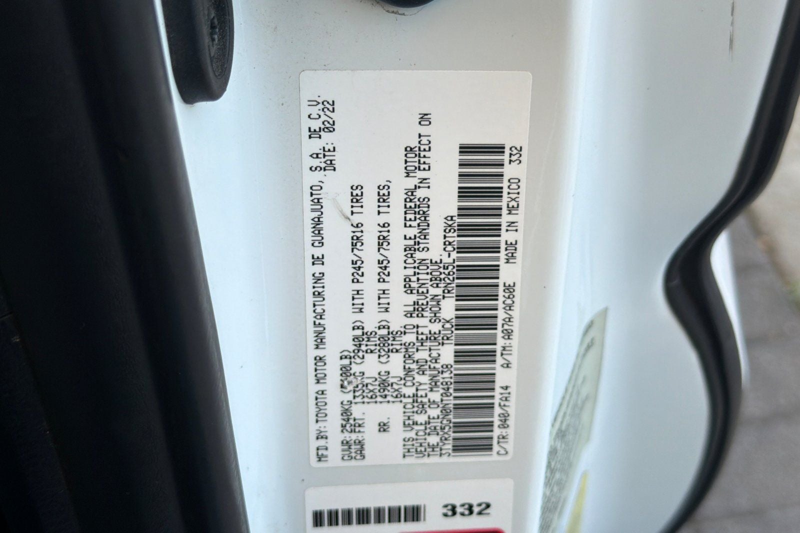 2022 Toyota Tacoma SR