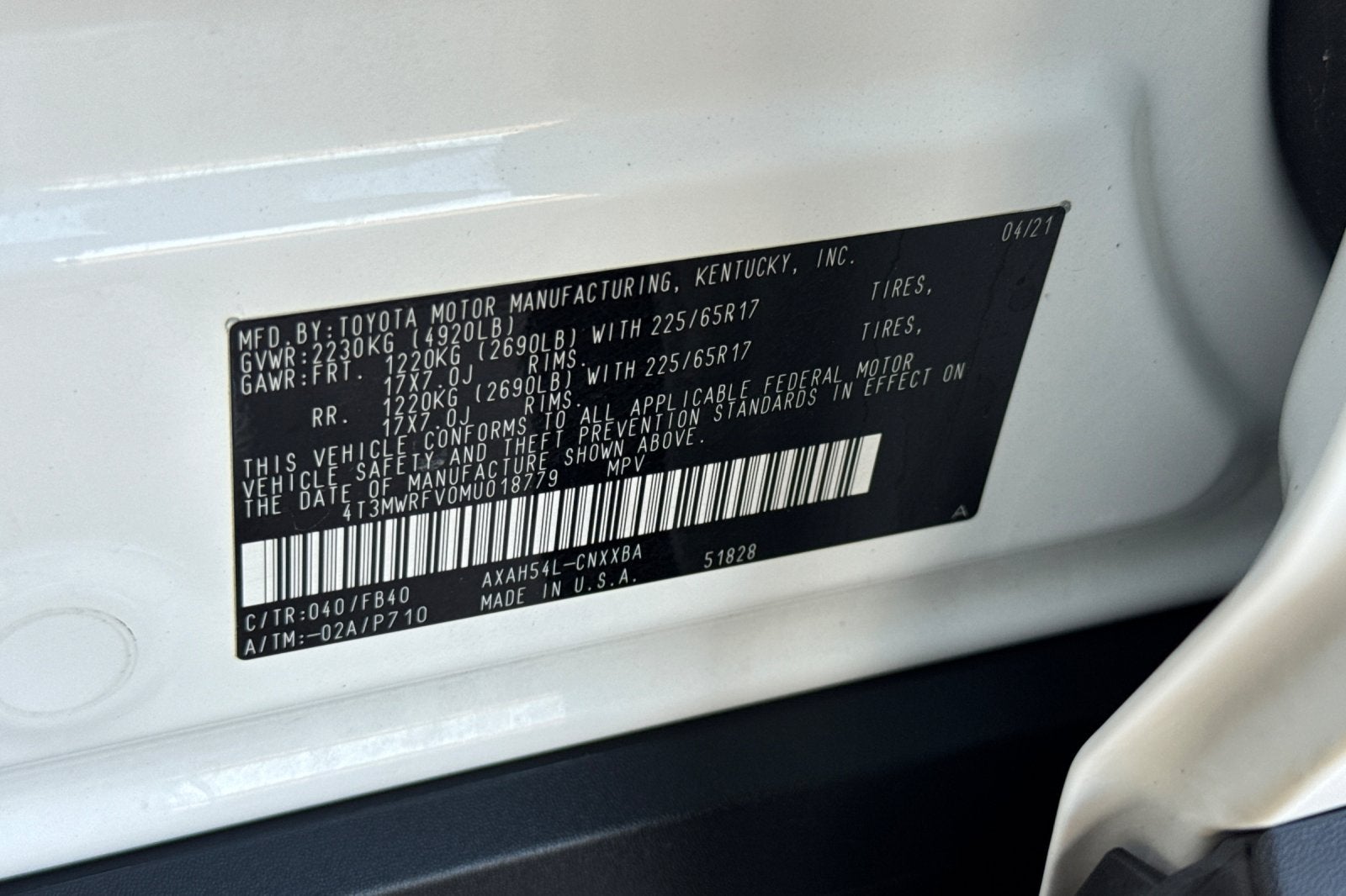2021 Toyota RAV4 Hybrid LE