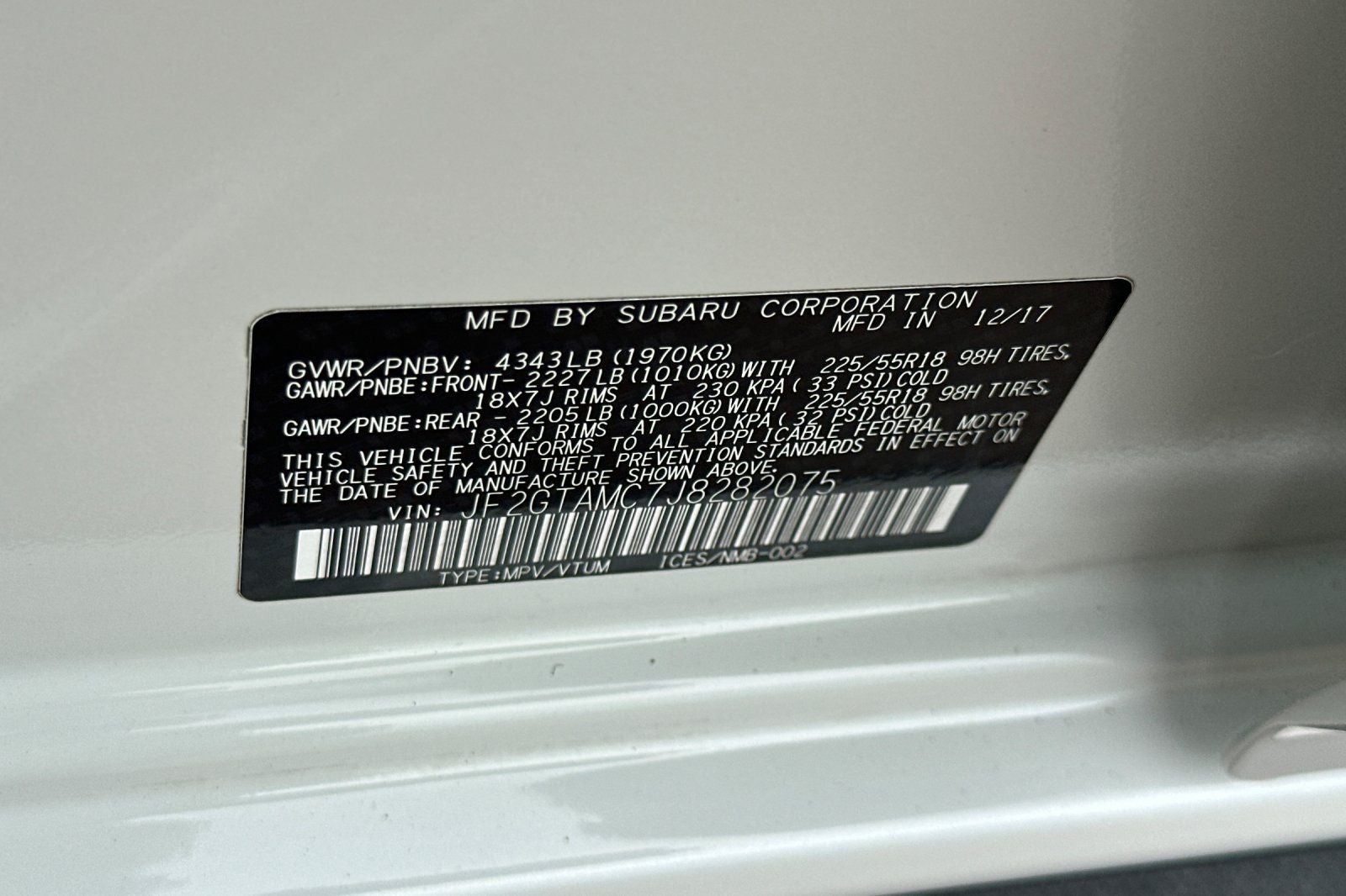 2018 Subaru Crosstrek 2.0i Limited